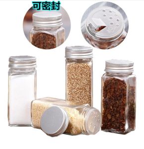 ขวดแก้วขนาดเล็กใสขวดปรุงรสขวดพริกไทยป่นขวดบาร์บีคิวกระป๋องใส่ผงชูรสกระป๋องปรุงรสปิดผนึกได้สำหรับใช้ในครัวเรือน