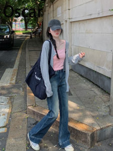 High Waist Bell Bottom Denim Jeans Womens Spring Autumn New Style Retro Slimming Drapey Versatile Cotton Stretch Denim