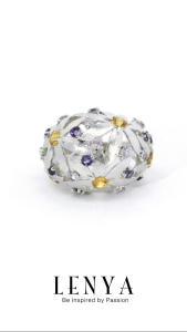 LENYA แหวนพลอยอเมทิสต์ เสริมความสงบใจ มีสติ มั่งคั่ง ขนาด 2 มิล ตัวเรือนเงินแท้925 ชุบทองคำขาว