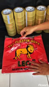 KANTONG PLASTIK/KANTONG KRESEK/KANTONG JINJING/KANTONG PLASTIK/KANTONG PLASTIK KECIL JUMBO BESAR SAMPAH HD WARNA MERAH UKURAN 35 DAN 40 MEREK LEO TERMURAH