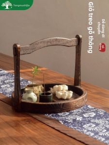 TONGMUSHIJIA | Giỏ Đan Gỗ Nguyên Miếng Phong Cách Cổ Điển