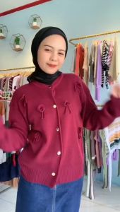Cardigan Rajut Kekinian / Delvita Cardy Atasan Wanita Terbaru Korean Style / Cardigan Trendy