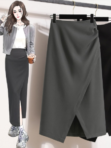 เรียบหรู สูง เอว กระโปรงทรงเอ มีไม่สมมาตร ผ่าชาย ชุดสูท สไตล์ พลัสไซส์ เสื้อผ้าผู้หญิง ลำลอง เดินทางเวอร์ชั่นเกาหลี