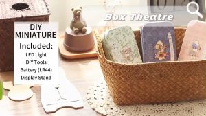 [Ready Stock] [Box Theatre] DIY Dollhouse Miniature Kit Miniature Furniture with Dust Cover LED Light Wooden Mini House Mini Shop Cafe Bakery Cute Cheap Decoration Birthday Gift Door Gift Puzzle Handcrafted Handmade Educational Toys for Kids Girls Boys