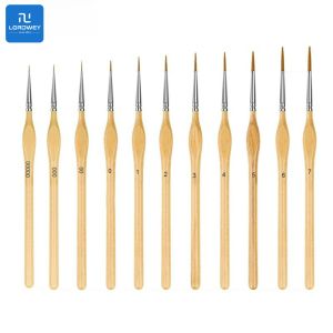 LORDWEY 11pcs Micro Detail Paintbrush Is Equipped with A Triangular Handle A Micro Art Brush and A Small Fine Tip Paintbrush