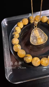 【现货】9mm 黑母矿钛晶+钛晶笑佛吊坠｜强效护体 × 招财辟邪 × 好运加持｜Black Matrix Rutilated Quartz + Rutilated Quartz Buddha