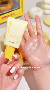SHEGLAM Glow Melt Touch Ultra Hydrating Primer 3 In 1 Face Makeup Base Buttery Primer Face Women Cosmetics. Buttery glow ultra hydrating 24 hours hydration before and after skin texture comparison.