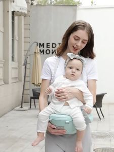 เป้อุ้มเด็กที่ถอดออกได้สะโพกที่นั่งผู้ให้บริการมัลติฟังก์ชั่นด้านหน้าถือน้ําหนักเบาออกนอกบ้านเหมาะสําหรับทารกแรกเกิด 0-36 เดือนเป้อุ้มเด็ก ให้ลูกน้อยนั่งสบาย ผ้าคอตตอนแท้ Multifunctional Baby Carrier 0-36 Months