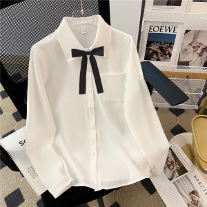 เสื้อเชิ้ตผู้หญิงฤดูใบไม้ผลิและฤดูใบไม้ร่วงแบบมีขนแกะ ทรงเข้ารูป แขนยาว สำหรับใส่ไปทำงาน ชุดนักเรียน JK สไตล์วิทยาลัย