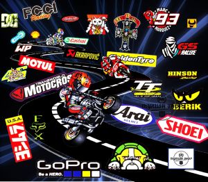 HRC NGK MOTUL GoPro Kawasaki Shoei Honda Suzuki Yamaha Dirt bike Racing sponsor sticker motorcycle stickers waterproof decals set