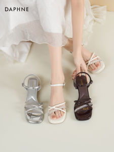 Daphne | New Glittery Square Toe Heeled Sandals