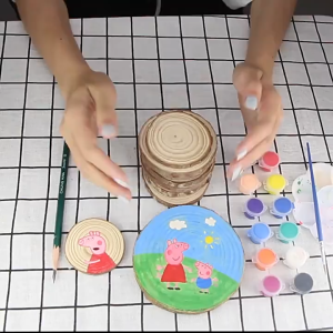 แผ่นไม้ธรรมชาติ สำหรับงานฝีมือ แกะสลัก งานDIY ของประดับตกแต่ง ที่รองแก้ว และของตกแต่งผนัง อุปกรณ์ตกแต่ง ฐานไม้ A026 CH