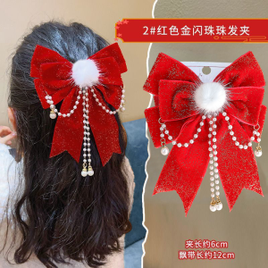 Phụ Kiện Tóc Năm Mới Kẹp Tóc Nơ Bướm Màu Đỏ Cho Trẻ Em Kẹp Tóc Công Chúa Hoa Đón Tết Cho Bé Phụ Kiện Tóc Bé Gái Phong Cách Trung Quốc