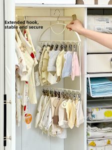 Childrens Clothes Hanger Baby Wardrobe Clothes Socks Hats Drying Hanger Bibs Saliva Towel Storage Clip Child Organizer
