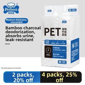 PETBEST | Pet Urine Pad for Dogs Cats and Rabbits Super Absorbent Bamboo Charcoal Thickened