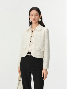 Koradior | New Spring Season Boucle Wool Blend Short Jacket