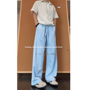 NANSSE | Dopamine Texture Drawstring Loose Thin Casual Pants For Men Summer