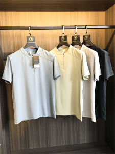 Áo Thun Nam Tay Ngắn Thoáng Khí Nhanh Khô Nút Nửa Cổ Thời Trang Mùa Hè Thể Thao Thường Ngày Màu Trơn Áo Polo Chất Lượng Cao