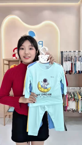 Bộ dài tay cài vai in hình vũ trụ chất mềm mịn BENTY BT004 đồ bộ trẻ em an toàn cho da bé