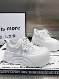 Womens Casual Increased Height Platform Sneakers Spring New Style Spring Summer Fashionable Flat Laced round Toe Rubber Outsole