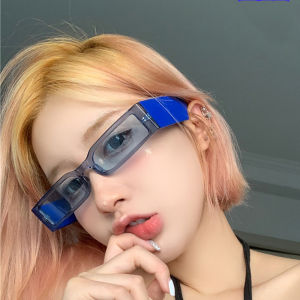 [Lady Sugar] Rectangle Frame Fashion Sunglasses 2023 Hip Hop Vintage Black Shades Glasses for Men And Women UV400