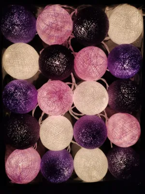 (บอลลาย)ไฟประดับ โคมไฟลูกบอลด้าย ไฟบอลด้าย บอลด้าย ไฟบอล บอลไฟ ไฟตกแต่งห้อง Ball light Handmade