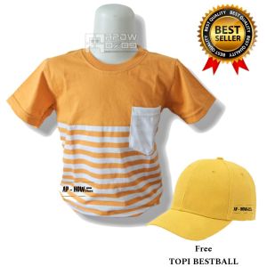 Baju Anak Salur Saku Kekinian Gratis Topi Polos Bestball / Kaos Anak salur Pocket Gratis Topi polos