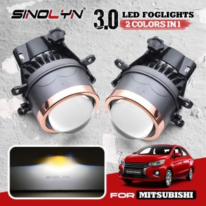 Sinolyn Fog Lights Projector Lens For Mitsubishi Montero/Xpander/Triton/L200/Mirage G4/Pajero/ASX/Lancer/Outlander/Grandis 3 Inch 3000K+6000K Bi LED Fog Lamps Car Accessories