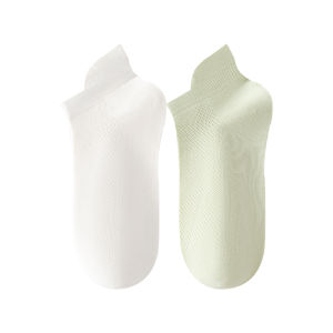 miiow | Pure Cotton Breathable Summer Thin No-Cuff Short Socks For Women Antibacterial Deodorant Boat Socks Hollow Out Design MiiOW