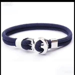 Stainless Steel Men Bracelet Double Layer Braided Thread Braslet For Hombre Boy Creative Anchor Viking Braclet Male Accessories