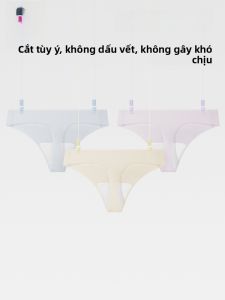 MONCAICHAN | Quần lót thể thao Ice Silk không đường may cạp vừa cho nữ Quần lót chữ C và T vô hình Quần lót thường ngày Quần lót một mảnh