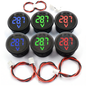 Risym | Digital DC Voltmeter LED Display Circular Two-Wire Voltage Meter With Reverse Polarity Protection