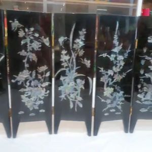 Bình phong sơn mài mini cẩn ốc 2 mặt mai lan cúc trúc long phụng và cá trang trí nhà cửabàn trà sưu tầm quà tặng ý nghĩa