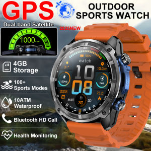 2025NEW Military GPS Smart Watch 1000mAh Battery 4GB Memory HD AMOLED Video Player Men 100m Swim Waterproof Sports Smartwatches