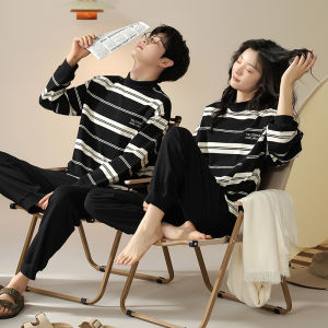 MiiOW | Couples Pure Cotton Long Sleeve Sleepwear Comfortable Breathable Home Clothes Set For Men And Women Suitable For Autumn And Spring