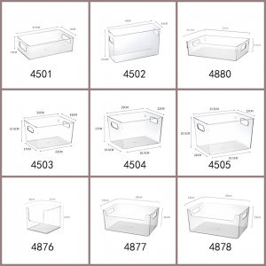 Transparent Desktop Storage Box Toy Organizer Tray Cosmetic Cabinet Living Room Dormitory Snack Toy Sorting Case Rectangular PET