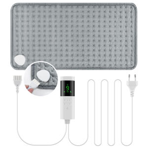 Electric Heating Pad with 9 Heat Settings 4 Timers Soft Plush USB Washable Heated Mat for Back Neck Belly Office Home