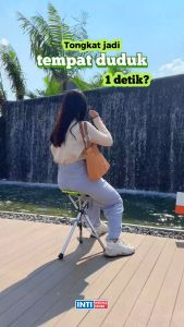 TADA CHAIR - 2in1 Tongkat Lipat + Kursi Duduk PRAKTIS & INSTANT 2 Jari | Alat Bantu Jalan