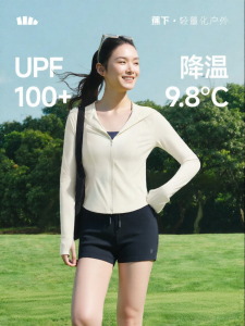 Beneunder | Womens Slim Fit Sun Protection Jacket Double C Design Sportswear Ice Silk Cool Feeling Hooded Anti-Uv Outerwear