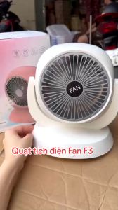 Quạt Tích Điện Mini Suno Top F3 3 Mức Độ Gió Xoay 180 Độ Chống Ồn - Quạt Để Bàn Có Dây Trung Quốc