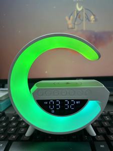 Atmospheric Lamp Wireless Charging Bluetooth Speaker with Clock