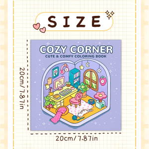 COZY CORNER Coloring Book for Adults Featuring Cartoon Bold-easy Patterns Relaxation DIY Painting Drawing Books