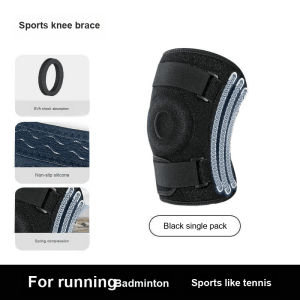 Plus Size Sports Knee Brace with 6 Spring Support Strap Pressurization Open Design for Mountaineering Sports