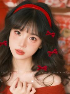 กิ๊บติดผมรูปผีเสื้อสีแดงสำหรับผู้หญิง กิ๊บติดผมสไตล์เกาหลี ตกแต่งด้วยผ้าไหม ประดับผมแบบทันสมัย อเนกประสงค์