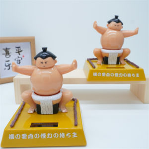 Sumo Wrestler Solar Dolls Car Home Ornaments Bobble Head Doll Competitive Sumo Creative Car Interior Design Ornaments