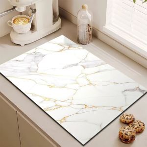 Kitchen Countertop Water Draining Pad Stove Tableware Pool Wash Basin Hydrophilic Pad Fancy Diatom Ooze Quick-Drying Mat