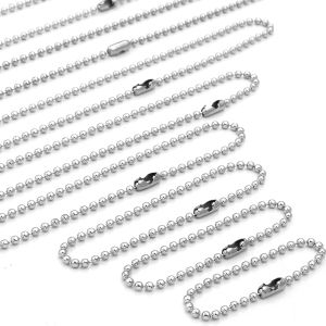 5pcs 10-70cm Stainless Steel Ball Bead Chain Extension For DIY Dog Tag Keychain Hand Label Connector Jewelry Making Accessories