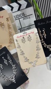 Faux Pearls Necklace Earrings Set for Wedding Graduation Party Prom Crown Partner Bridal Jewelry Accessories - Perfect for Special Occasions