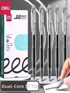 deli | Fast-Drying Click Pen 0.5mm Black