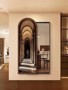 Wall Mirror Full Length Mirror With Storage Full Body Mirror Wall Mount Mirror With Rack Dressing Mirror With Stand Dressing Mirror French R Decorative Painting Full-Length Mirror 镜子全身